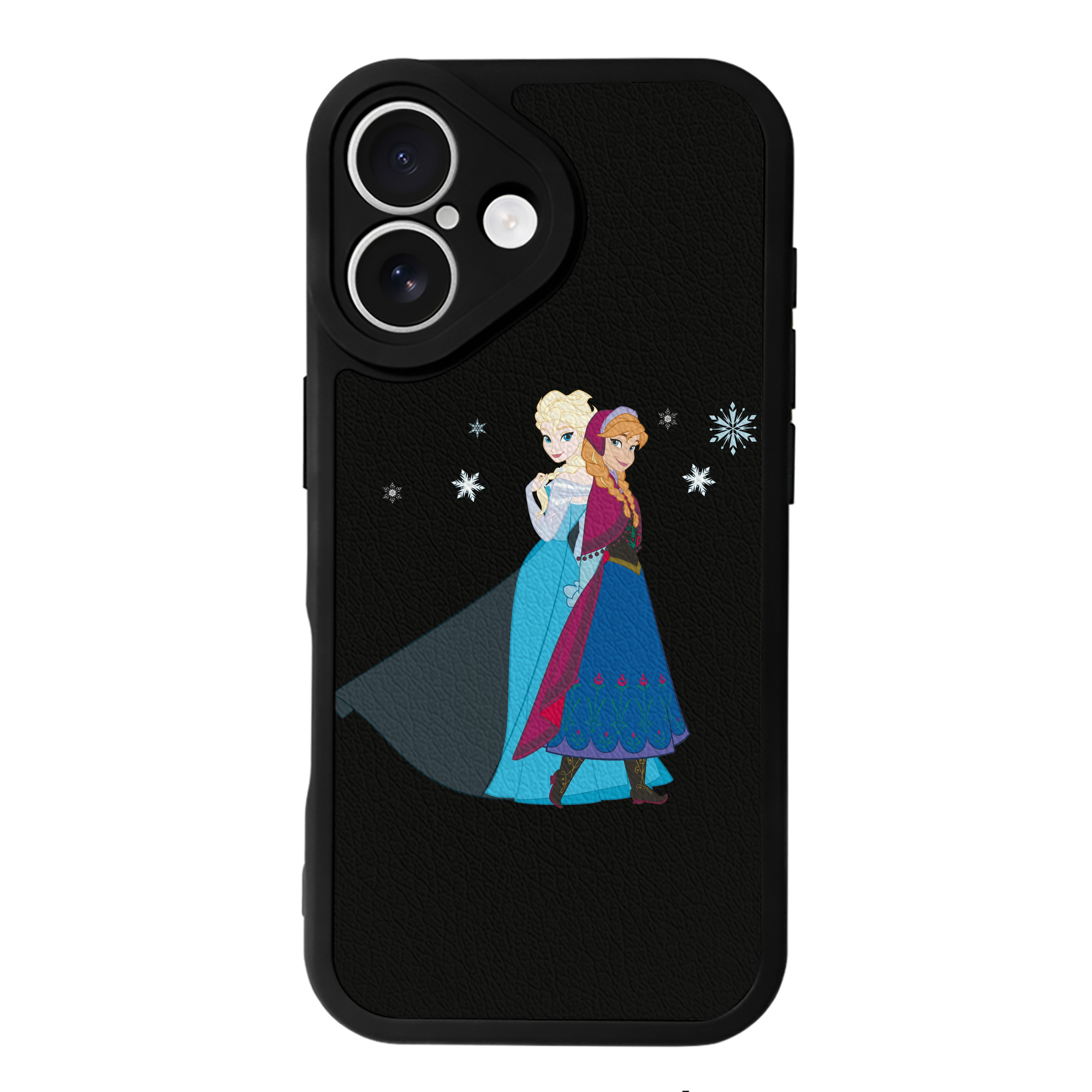 （画像用） アナと雪の女王 アンナ エルサ Frozen Anna Elsa 【iPhone 16シリーズ対応】シリコンスマホケース（レザー調） 材質：シリコン